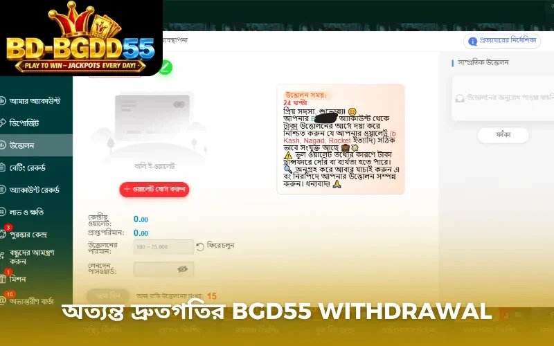 অত্যন্ত দ্রুতগতির BGD55 withdrawal
