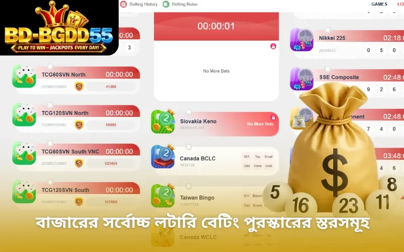 বাজারের সর্বোচ্চ লটারি বেটিং পুরস্কারের স্তরসমূহ