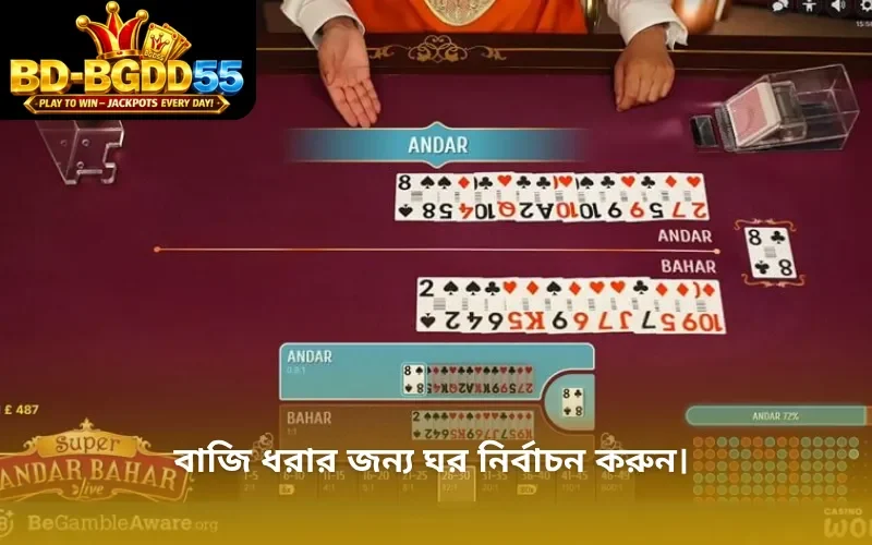 বাজি ধরার জন্য ঘর নির্বাচন করুন।