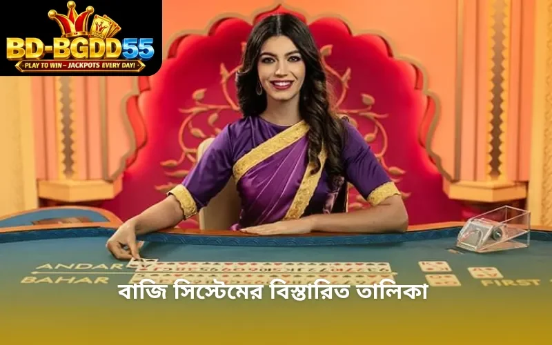 বাজি সিস্টেমের বিস্তারিত তালিকা