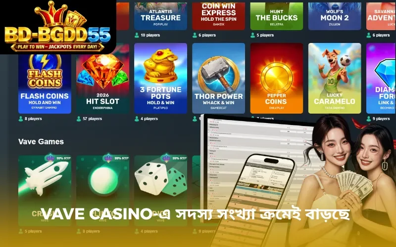 Vave Casino-এ সদস্য সংখ্যা ক্রমেই বাড়ছে